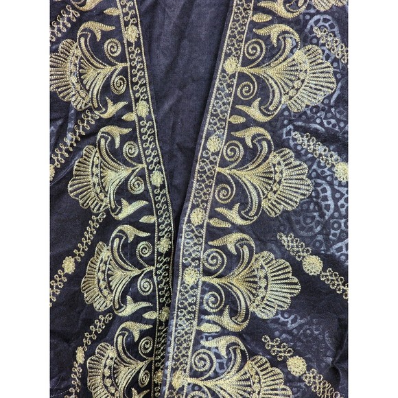 Rija Import Fashions NEW Embroidered Jacket Black OS Pakistan Boho Ethnic - Picture 2 of 8
